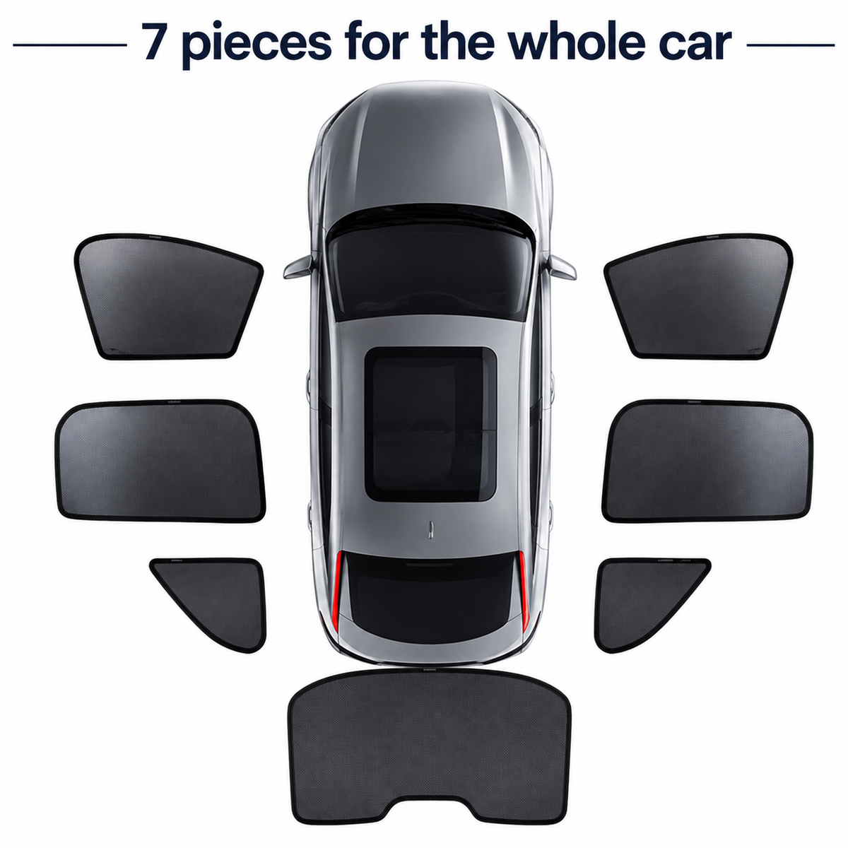 Sunshade for Zeekr 7X CX1E 2024–2026 Car Windshield Mesh Privacy Curtain UV & Heat Protection Sun Visor