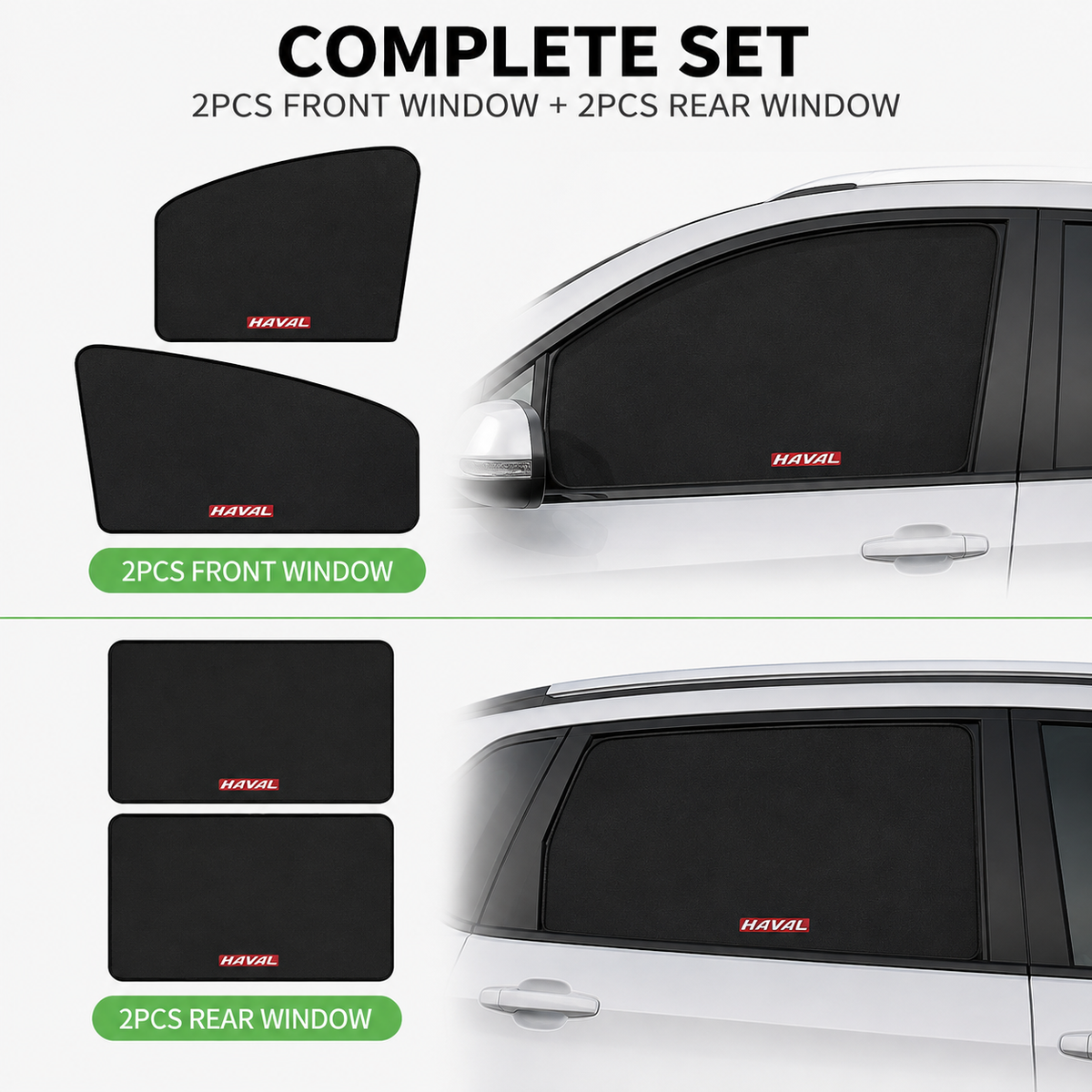 For Haval Series Front & Rear Magnetic Car Window Sunshades, UV Protection Privacy Curtain Covers