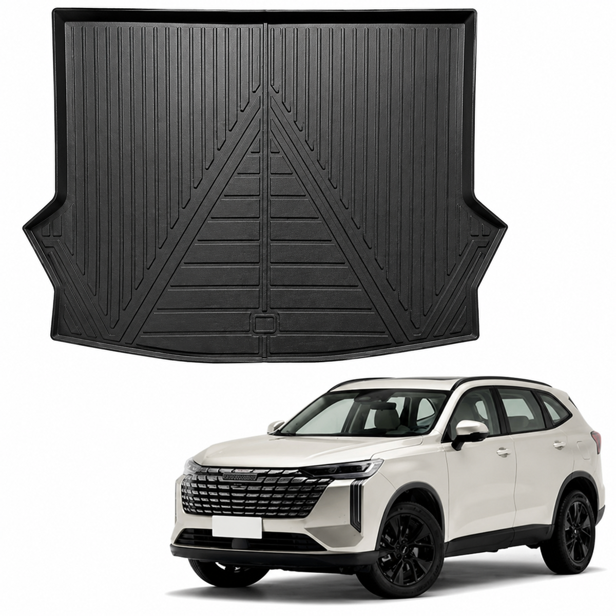 Custom Fit TPE Trunk Mat for Haval H6 RHD 2021-2025, Waterproof Anti-Slip Cargo Liner