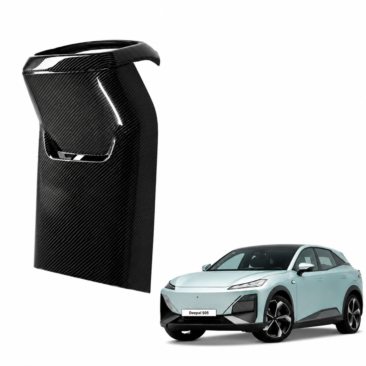 Deepal S07 Rear Air Vent Outlet Cover, Carbon Fiber Style ABS Trim