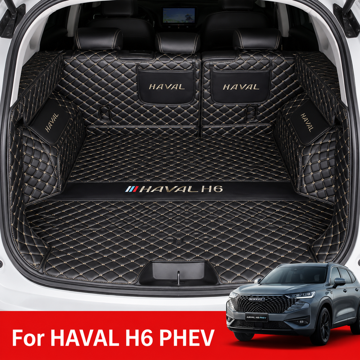 Haval H6 PHEV 2024–2026 Full Set Rear Trunk Mat & Cargo Liner, Waterproof Floor Protection