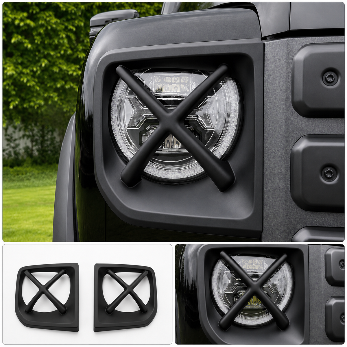 Haval H9 & V7 2024–2026 Matte Black ABS Headlight Lamp Trim Covers