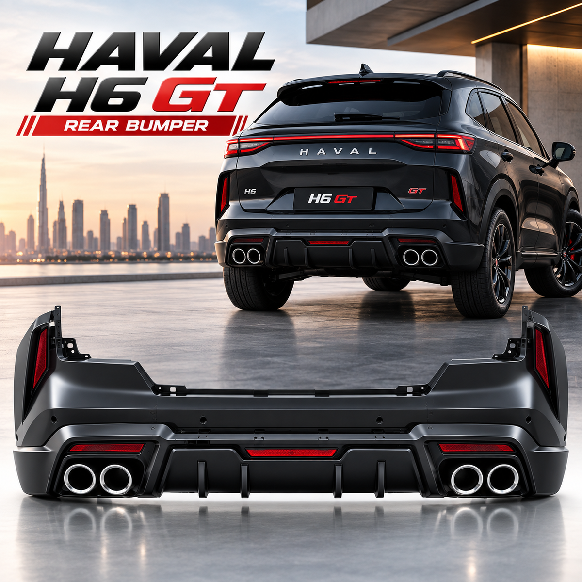 Haval H6 GT Rear Bumper Replacement, OEM Style Rear Bumper Cover