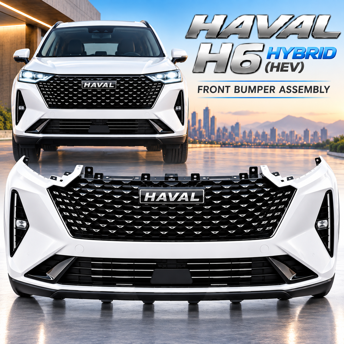 Haval H6 Hybrid (HEV) Front Bumper Replacement, Premium Style Bumper Cover for H6 HEV SUV