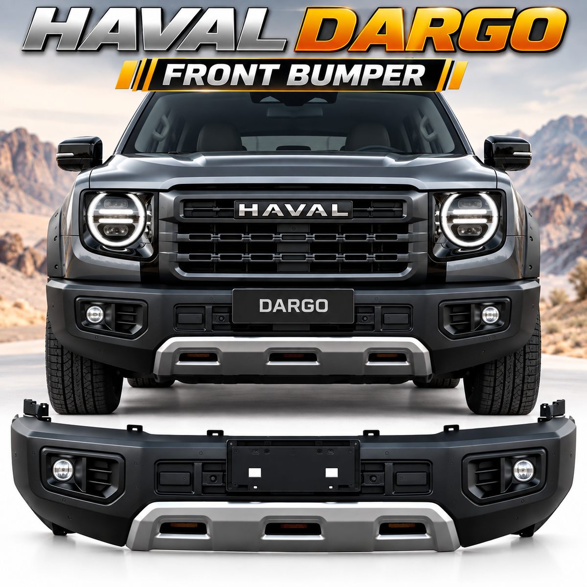 Haval Dargo Front Bumper Replacement, Rugged Style Premium Bumper Cover for Haval Dargo SUV
