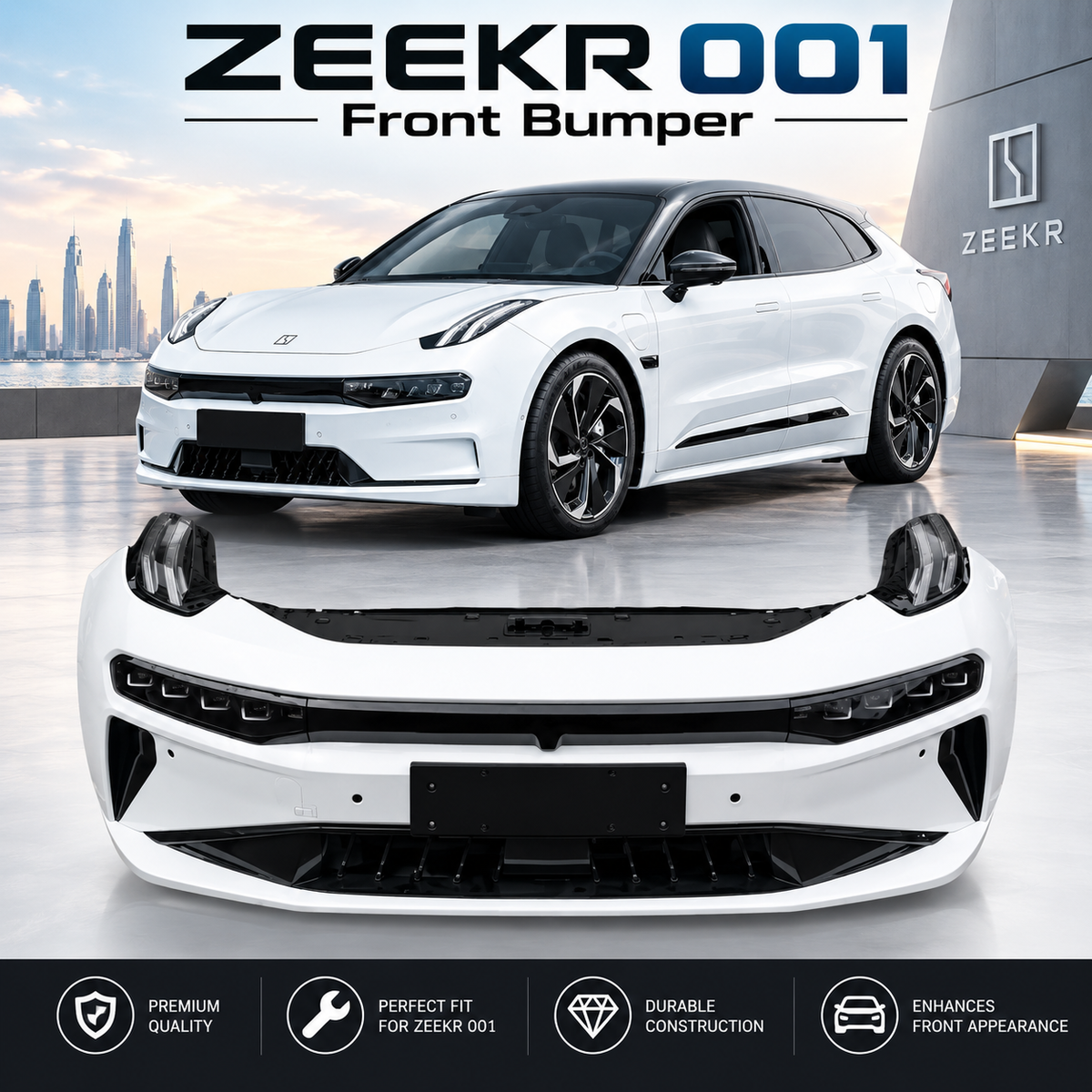 ZEEKR 001 Front Bumper, Premium Front Bumper Replacement & Exterior Upgrade for Zeekr 001