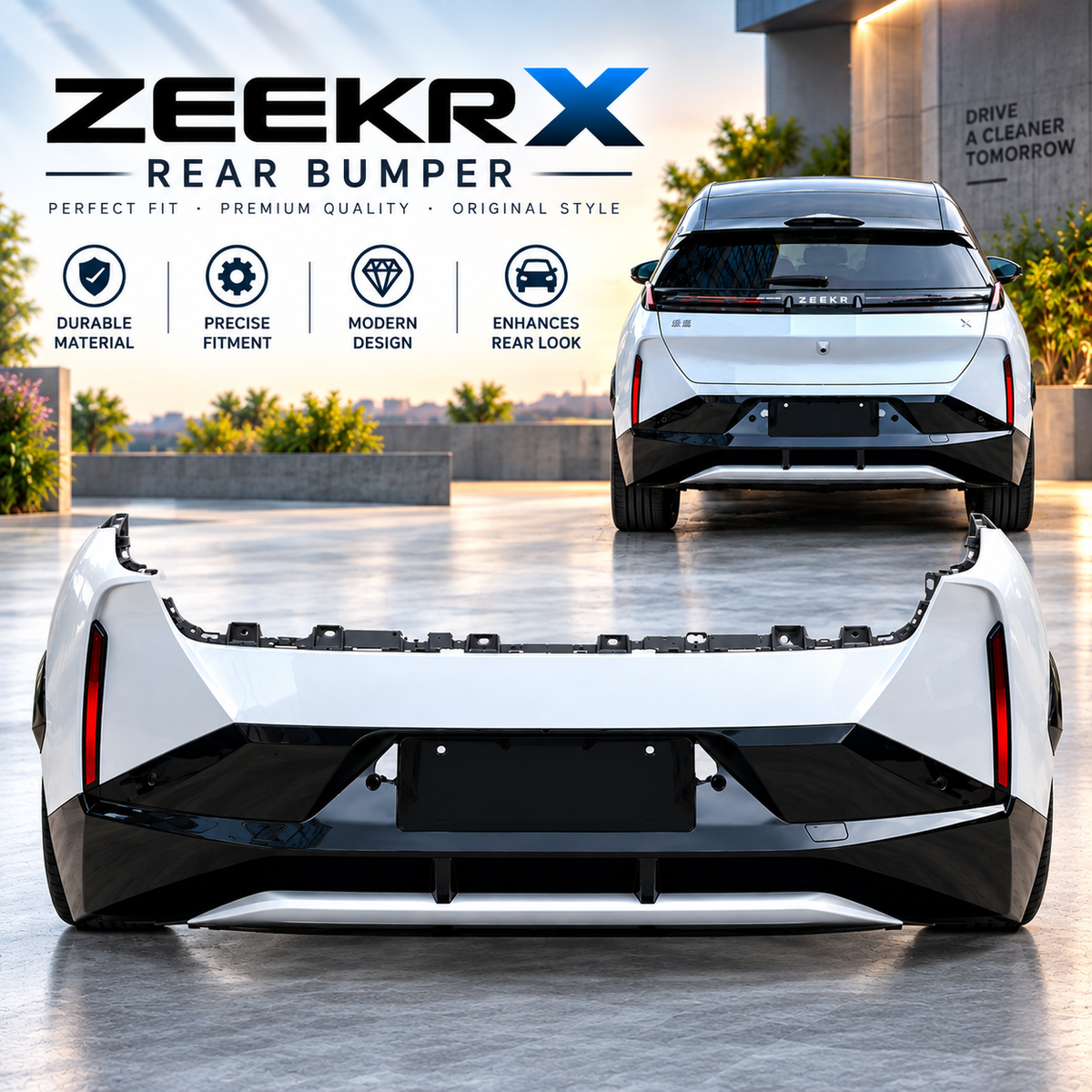 ZEEKR X Rear Bumper Guard, Premium Rear Bumper Replacement & Exterior Upgrade