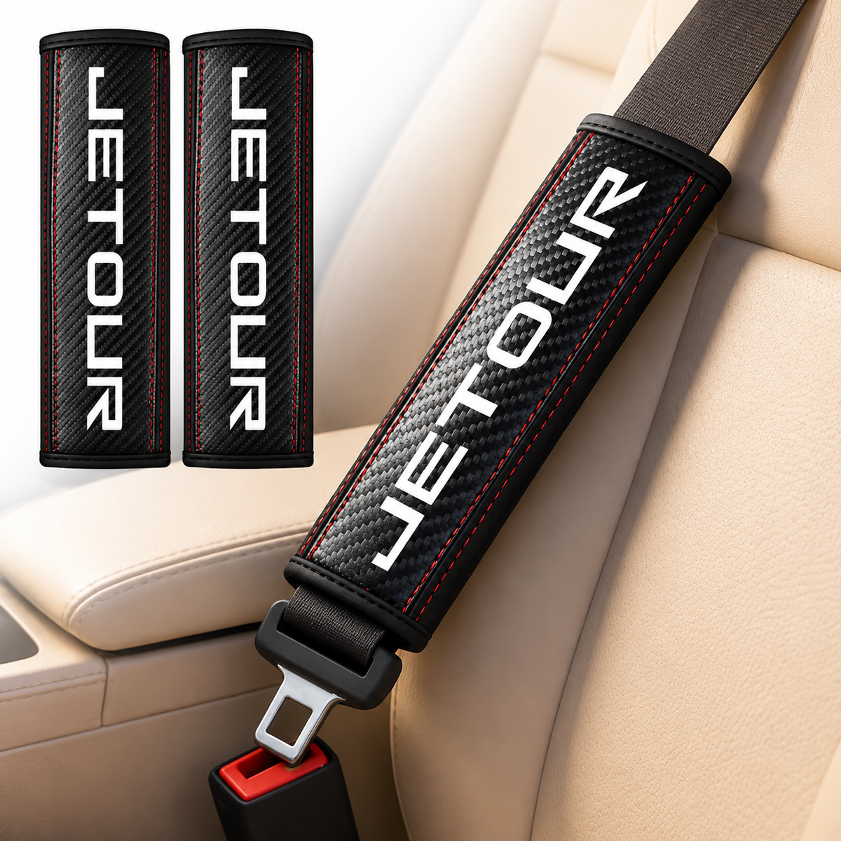 Jetour Seat Belt Shoulder Pad, Soft Leather Seat Belt Cover for T1, T2 & G700