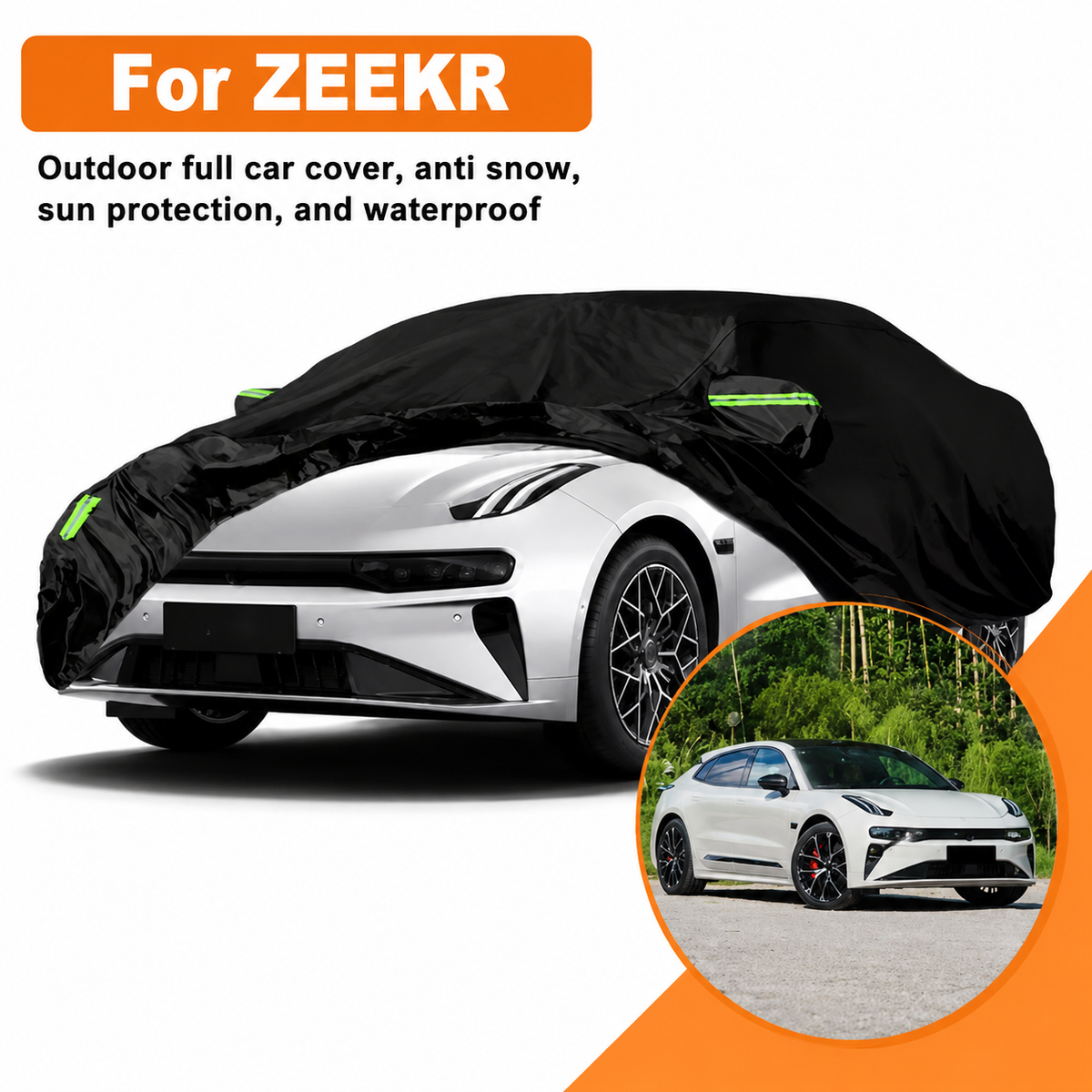 Full Car Cover for Zeekr Outdoor Waterproof, Snowproof, UV Sunshade, All-Weather Protection Cover