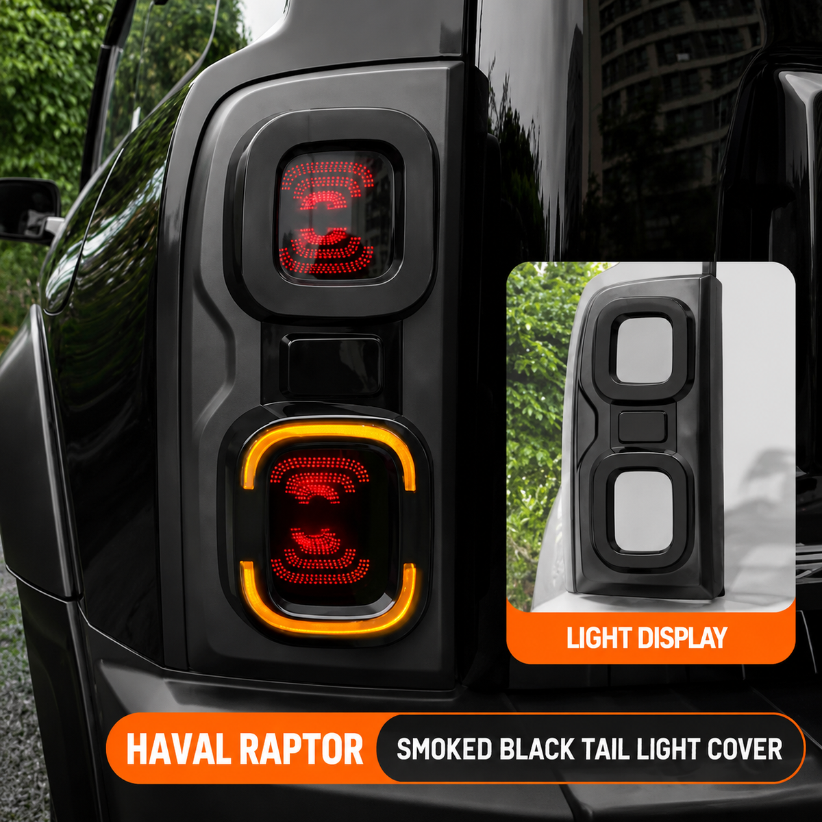 Haval V7 H7 2023–2024 Smoked Black Tail Light Protective Cover Trim
